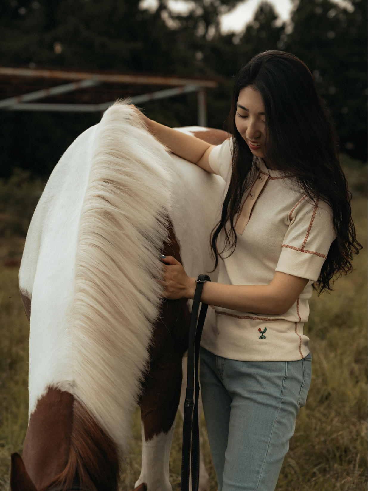 [더 농부 2025 SUMMER BROWN] 유기농 헨리넥 니트 여성